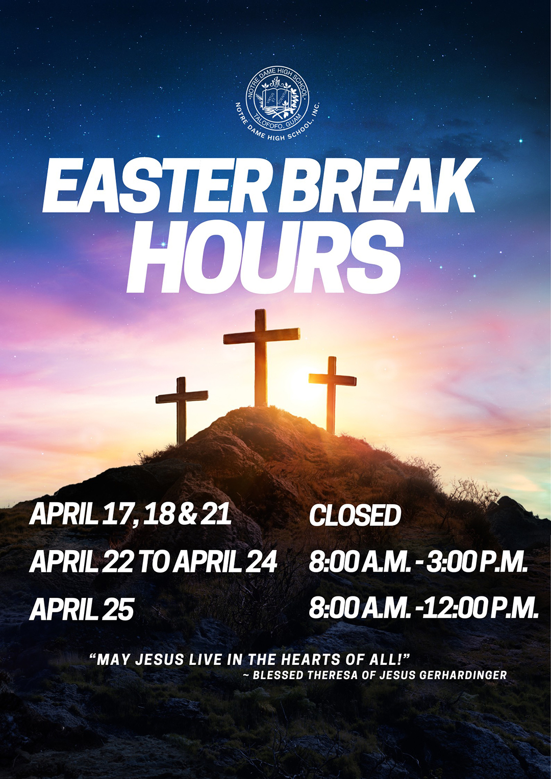 Easter Break Hours